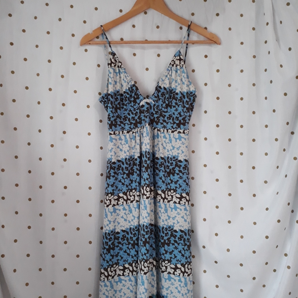 BCBG Paris Maxi Dress | Blue, White, Brown (EUC)